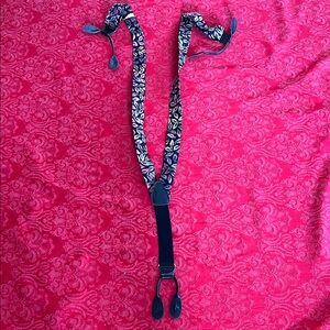 Brite Ties Floral Suspenders Leather Button End Made in USA